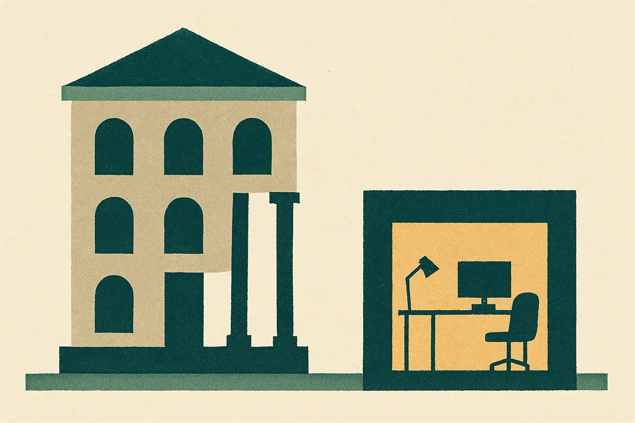 Editorial illustration for When Biglaw Cuts Business Services, In-House Teams Feel the Aftershock