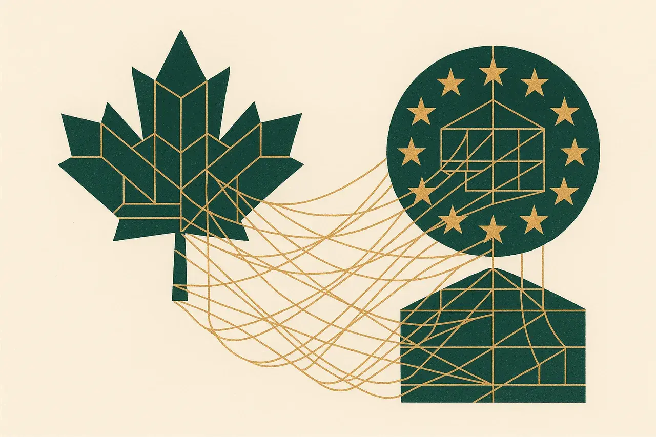 Editorial illustration for Canada as EU Associate Member: What the CETA Upgrade Means for Global Contracts