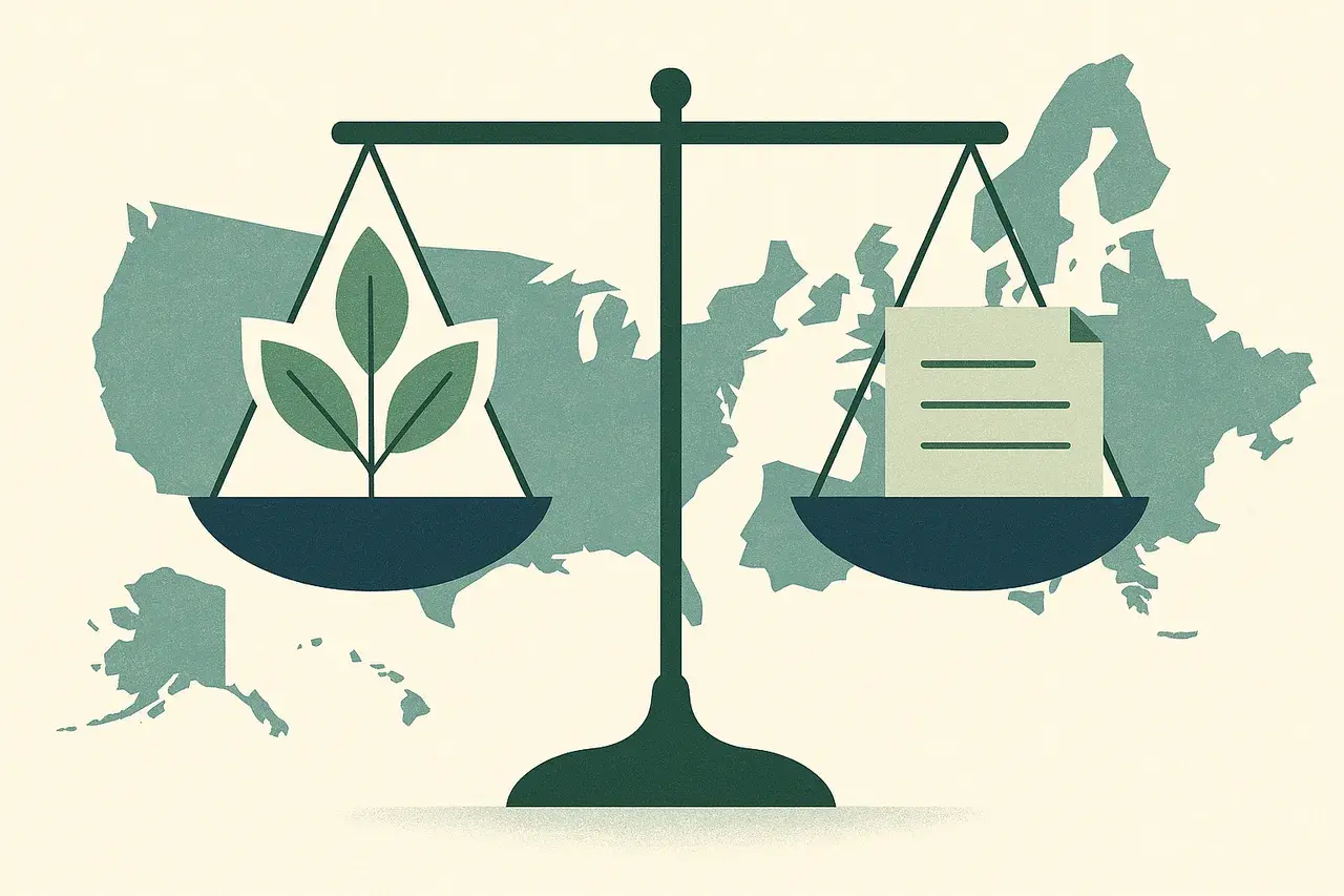 Editorial illustration for ESG Contract Compliance in Crossfire: What the US Anti-ESG Regulatory Battle Means for Global GCs
