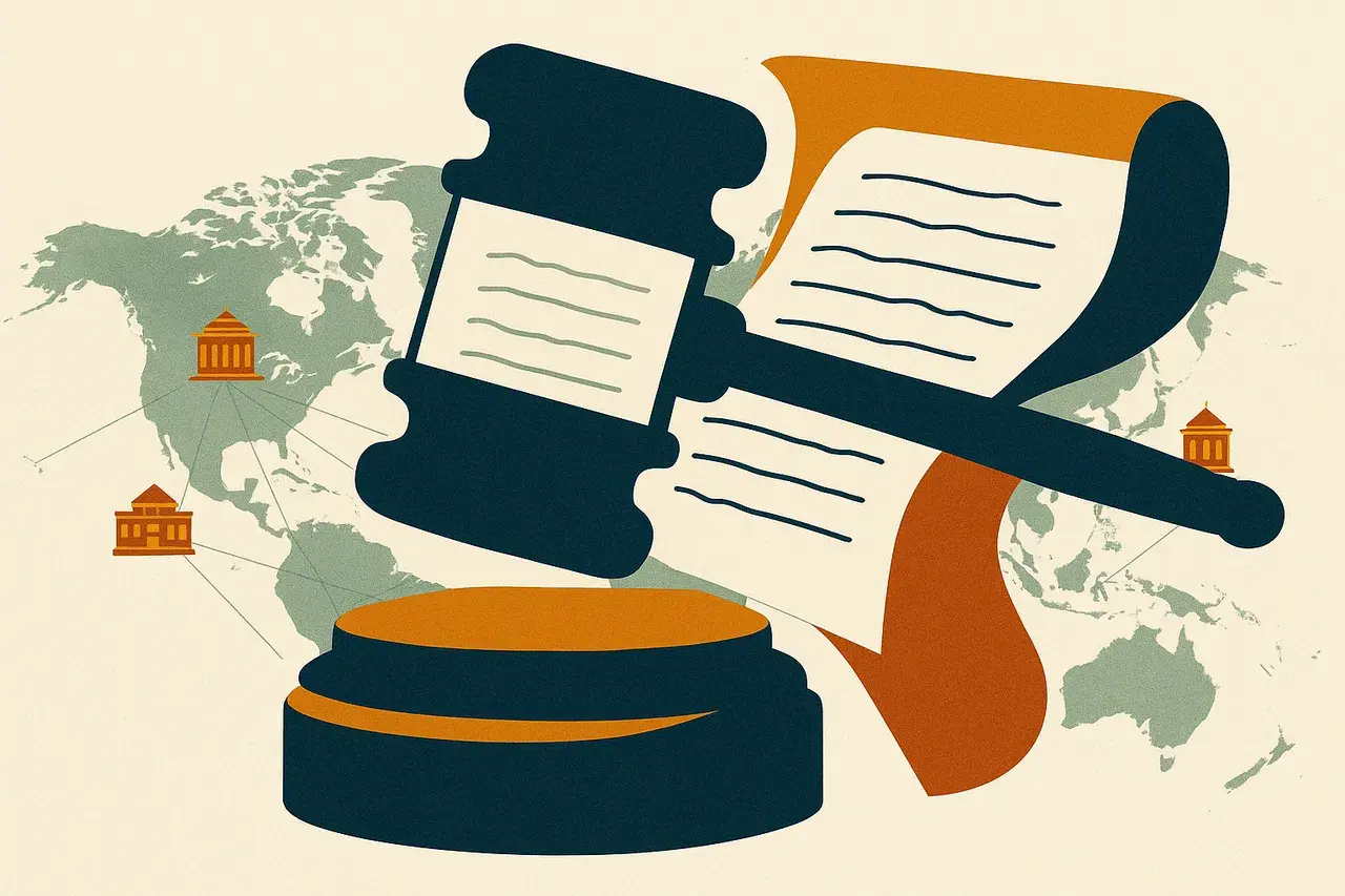 Editorial illustration for India Supreme Court Protest Rights Ruling: What GCs and Multinationals Must Know About Campus Dissent, Police Powers, and Contract Risk