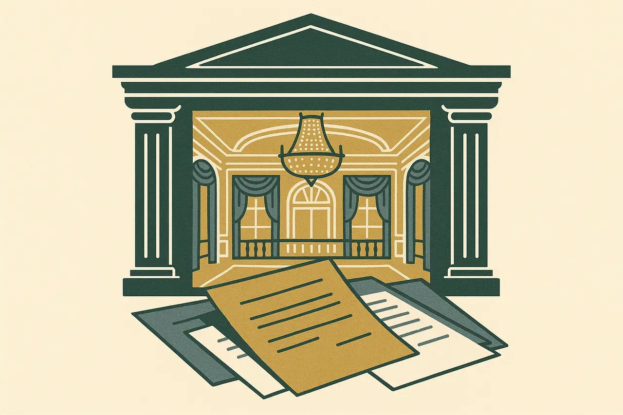 Editorial illustration for Trump's Supreme Court Ballroom Dispute: What It Reveals About Commercial Lease and Venue Contract Risk