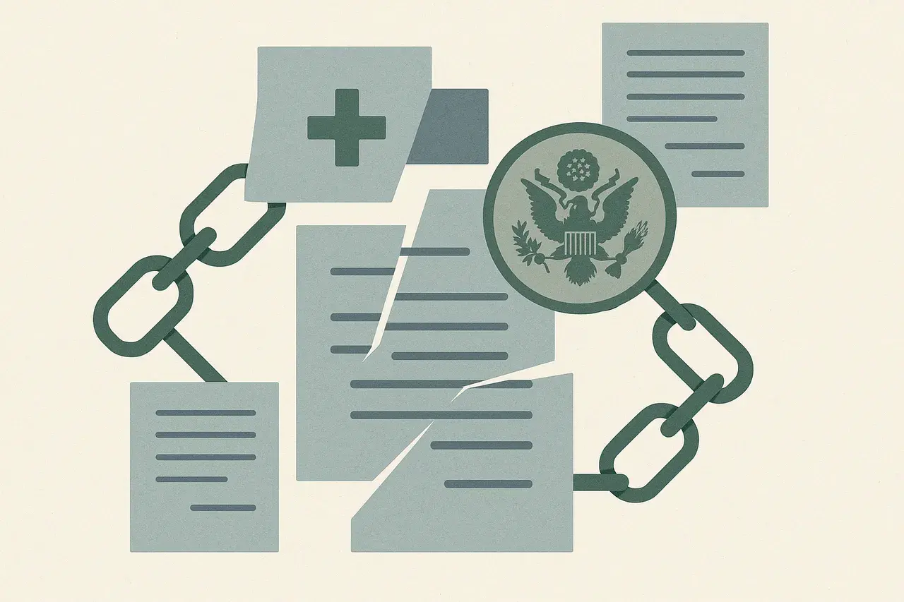 Editorial illustration for Trump Vaccine Schedule Executive Order: Legal and Contractual Fallout for Healthcare and Life-Sciences Companies